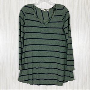 Soft Surroundings | Striped V Neck Long Sleeve Size XS